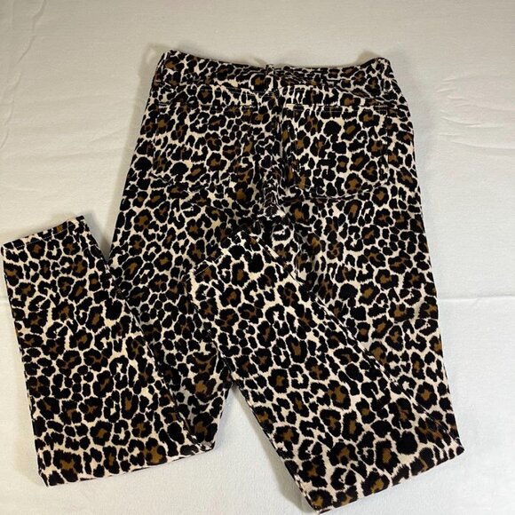 J Crew AQ627 Highest Rise Toothpick Pant in Leopard Stretch Corduroy Size 28T - Picture 3 of 9